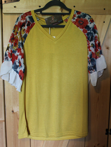 Mustard Floral Sleeves