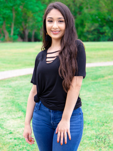 Caged Black Tee