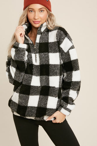 Black Plaid Pullover