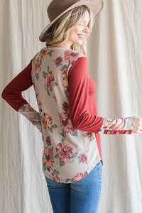 Rust Floral Back Top