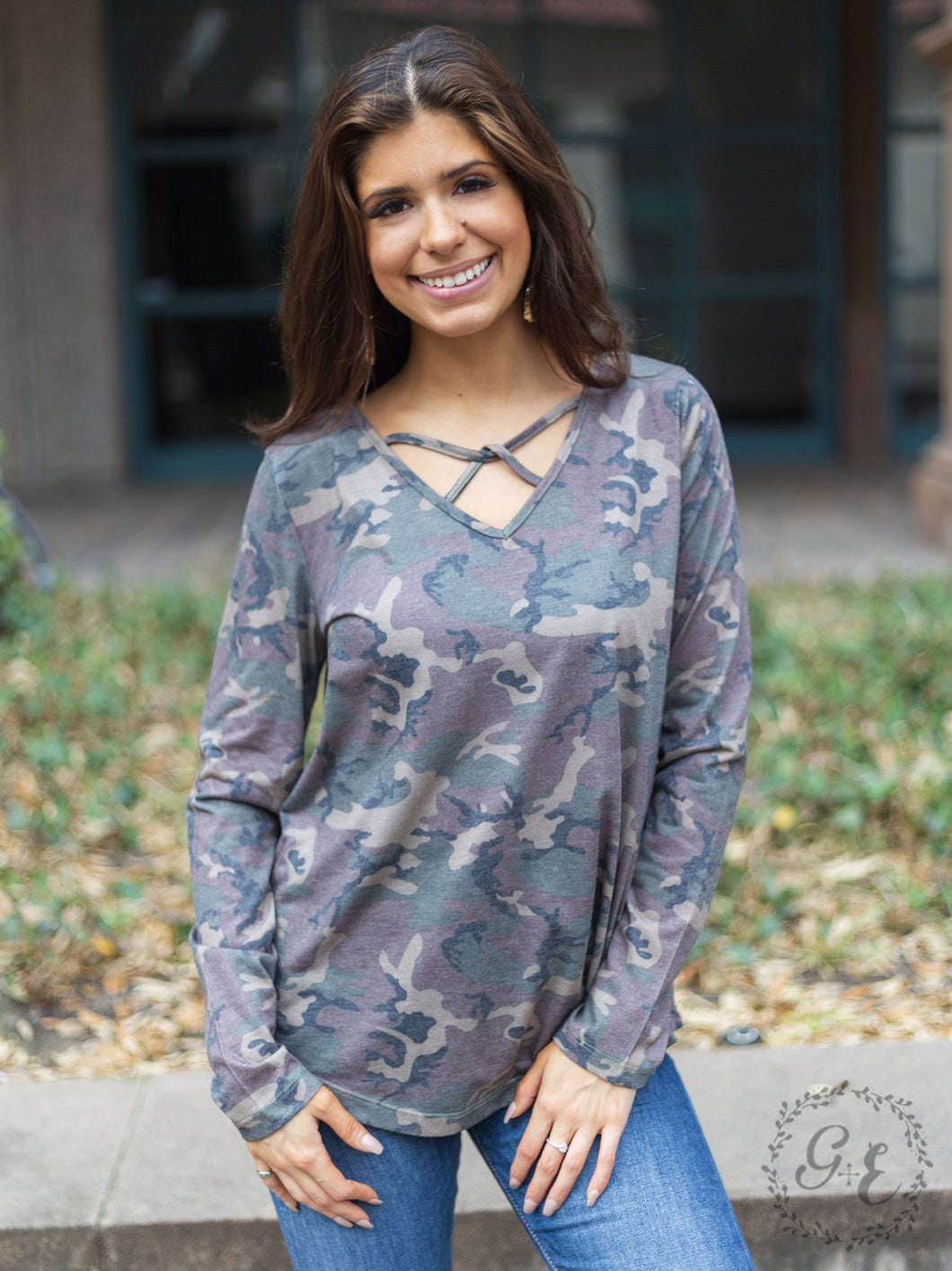 Camo Caged Top