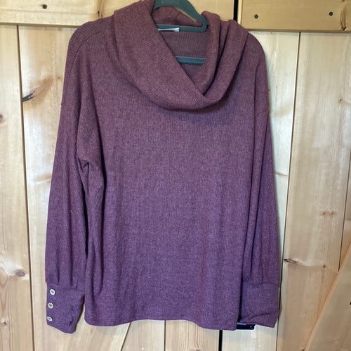 Wine Cowl Neck