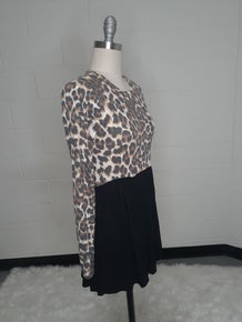 Black & Leopard Baby Doll Top