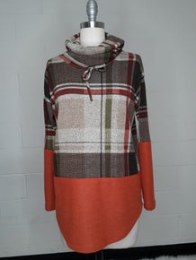 Orange Plaid Sweater